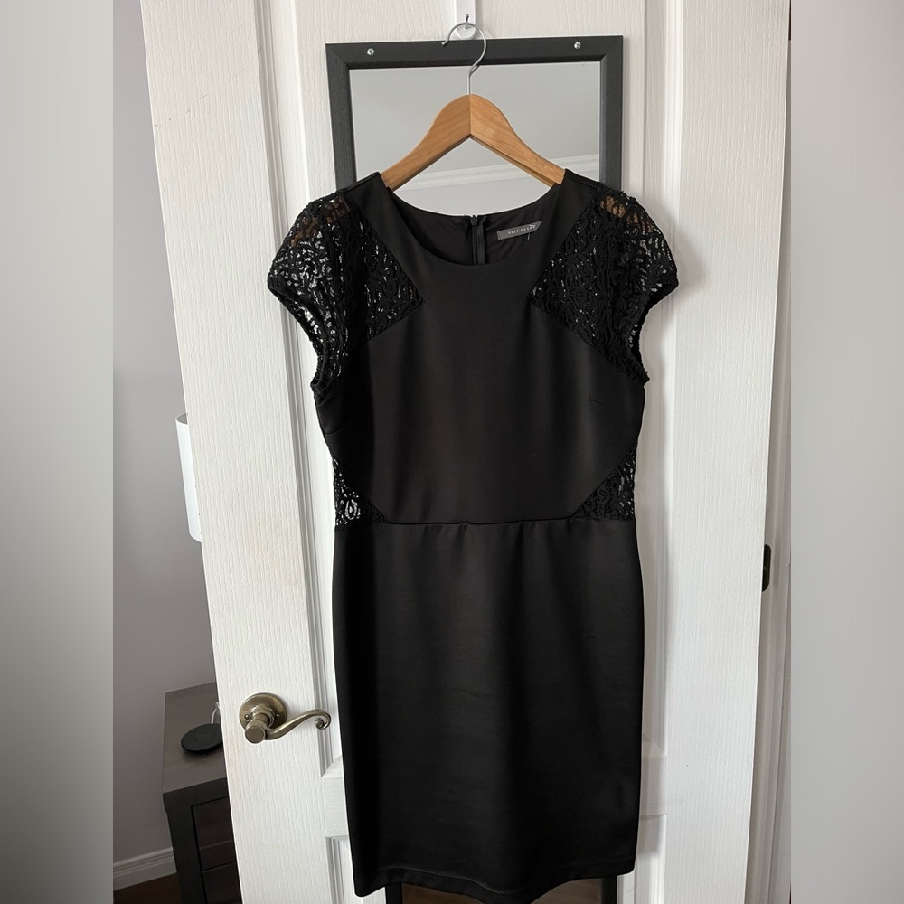 Cap sleeves black dress